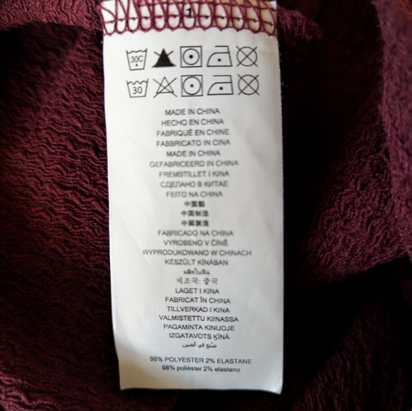 Michael Kors Long Sleeve Peasant Style Blouse Merlot/Burgundy - Picture 13 of 15